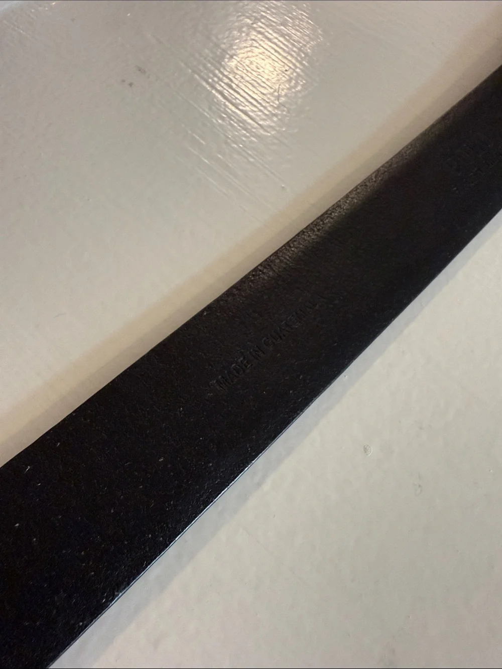 Worn Polo Ralph LaurenMen's Black Leather Belt with Silver Buckle size 90 (36)
